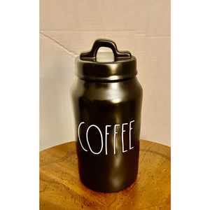 NWT Rae Dunn Black COFFEE Canister